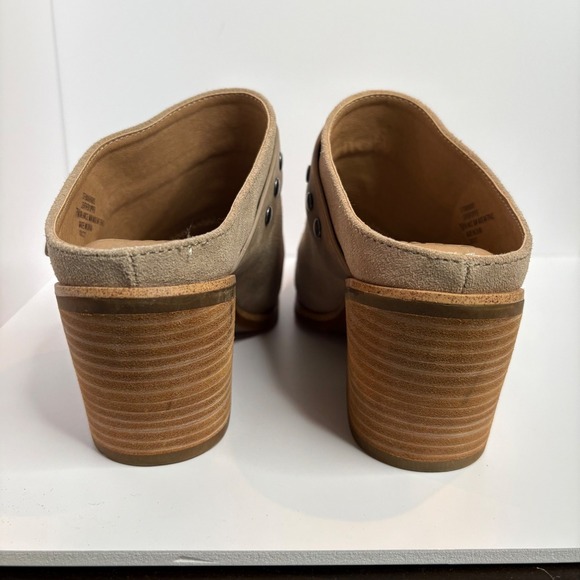 Söfft Suede Leather Mules Studded Buckle Block Heel Clogs Shoes Womens Size 7 - Picture 6 of 10
